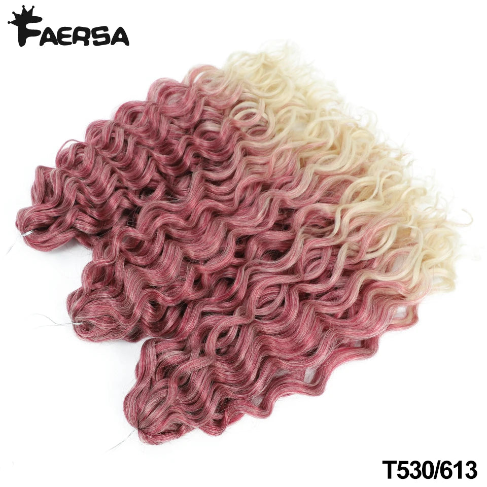 Deep Wavy Twist Crochet Hair Afro Curls Water Wave Crochet Braids Synthetic Curly Braiding Hair Extensions For Women 18 24 Inch