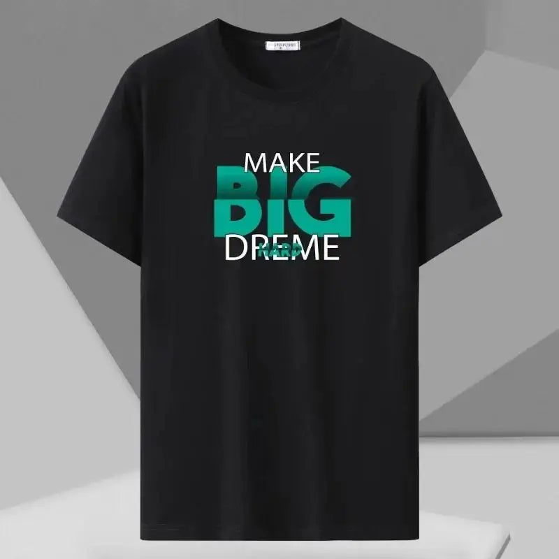 T-shirt à lettres pour homme | Col rond et manches mi-longues