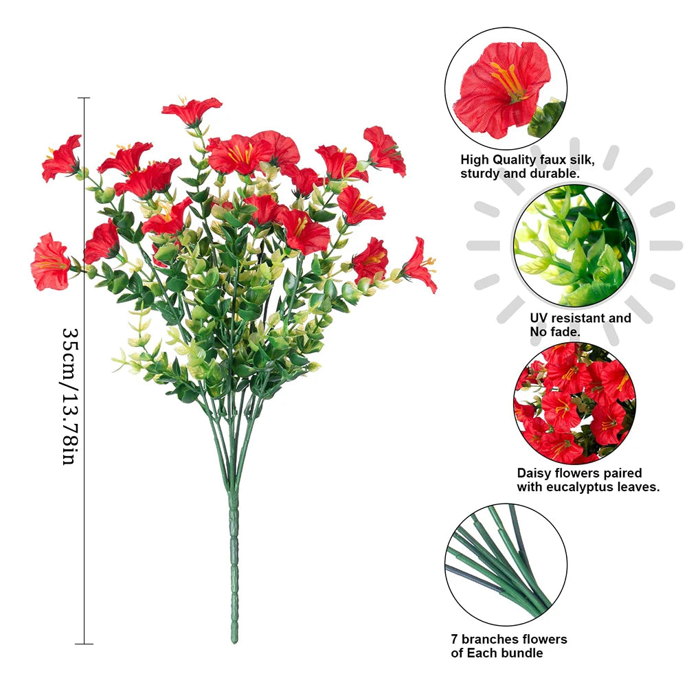 Fleurs Artificielles Soie Extérieur | Résistant UV | Décor Jardin Balcon Terrasse & Maison
