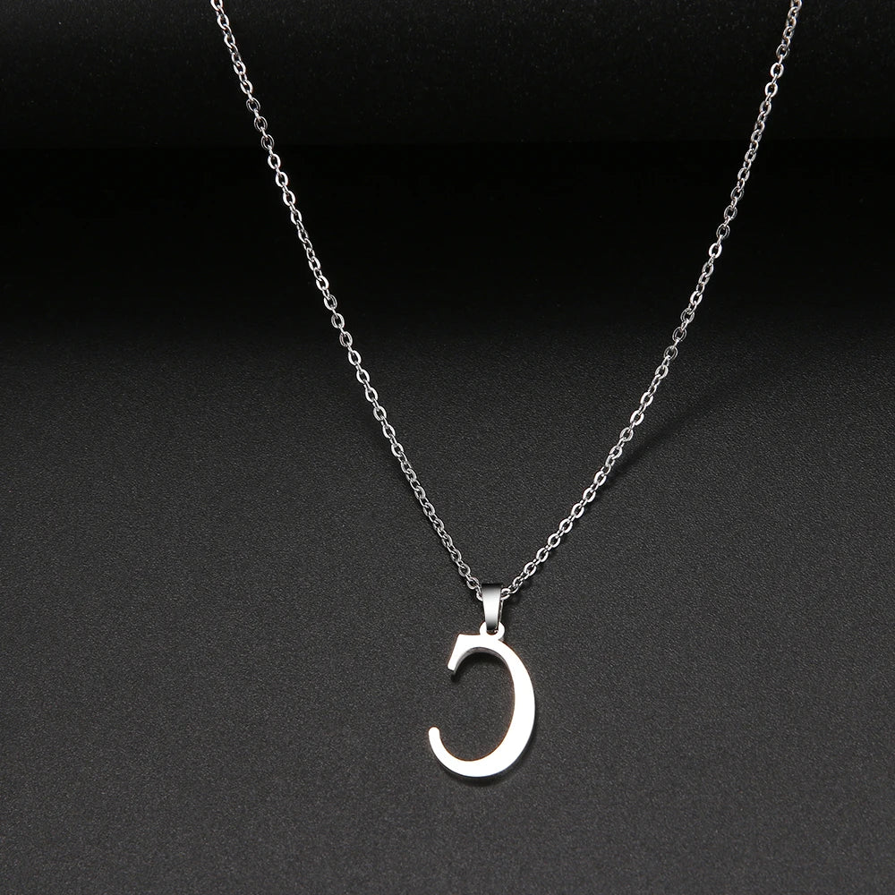 Collier Initiale Grand Alphabet A-Z | Acier 316L Minimaliste | Pendentif Femme | Cadeau Bijou