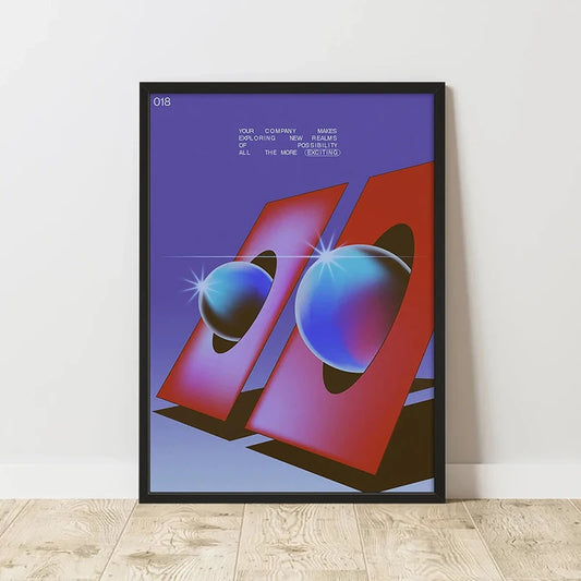 Affiche Art Abstrait Rétro | Impression Canvas | Sans Cadre | Décoration Murale Salon & Chambre