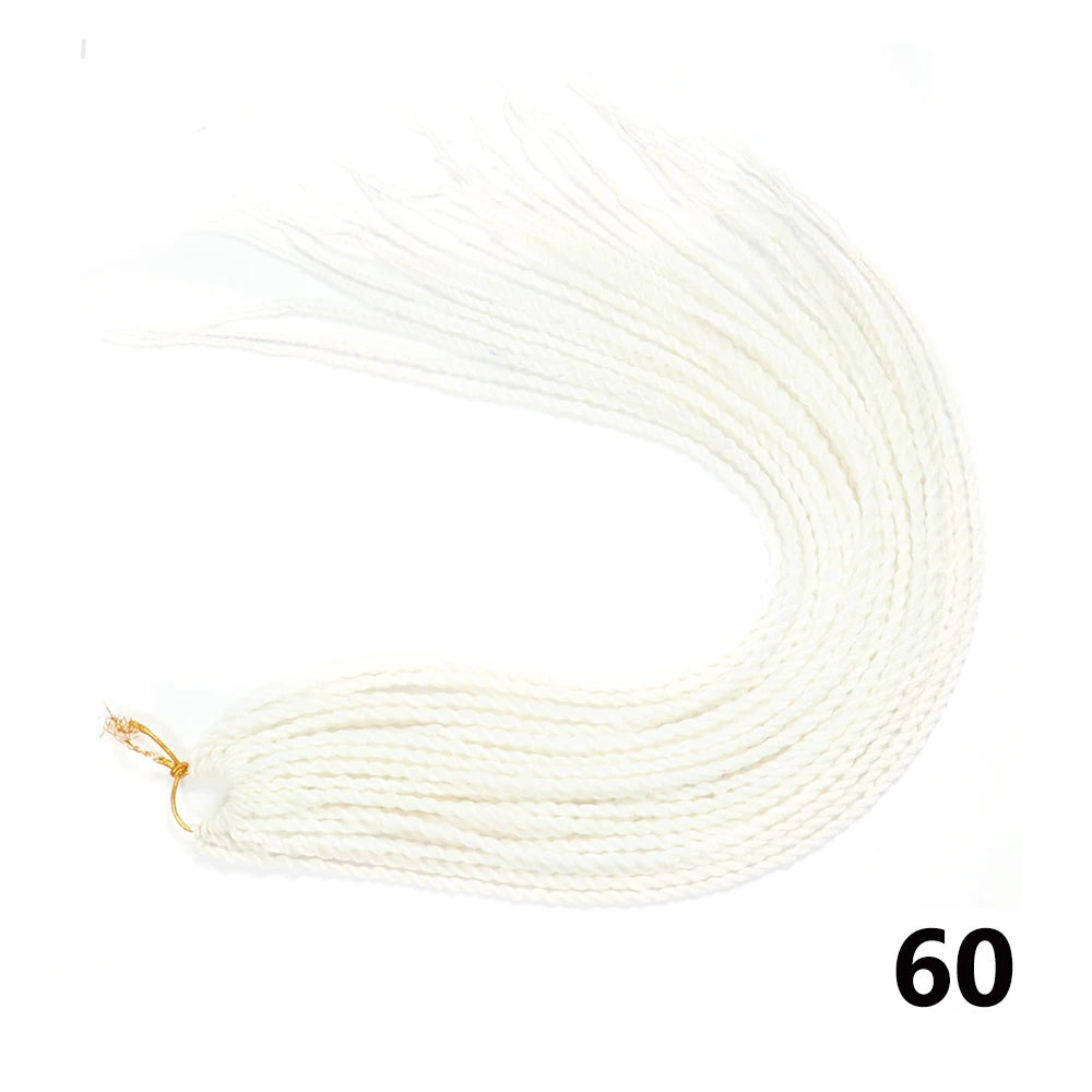 Tresses Senegalese Twist Crochet Synthétiques 24 Pouces | Brun | 30 Racines | Extensions Femme