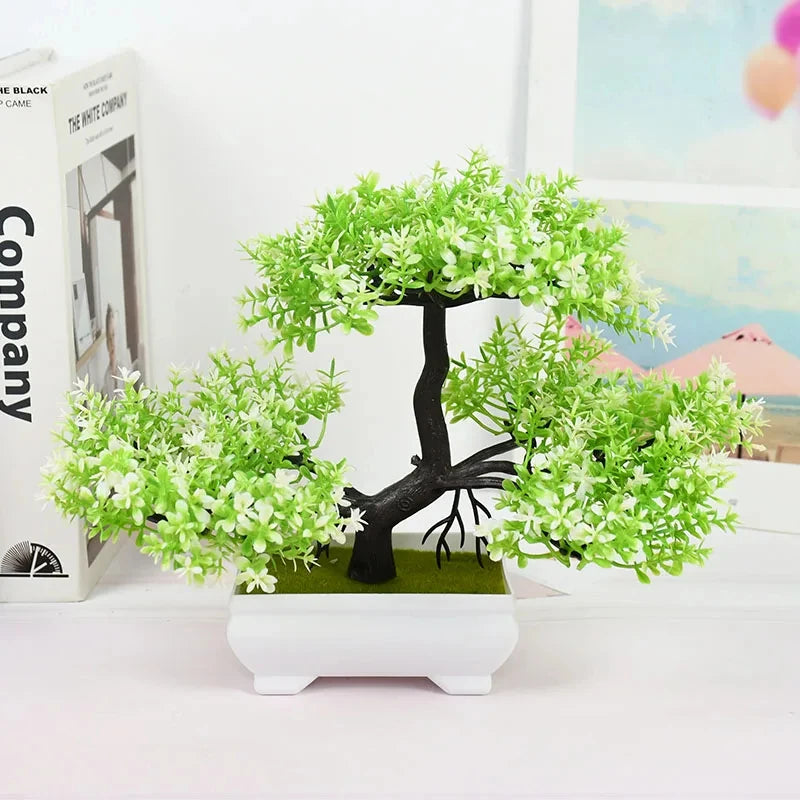 Bonsaï Artificiel Pot | Arbre Faux Fleurs | Décoration Bureau, Salon & Hôtel