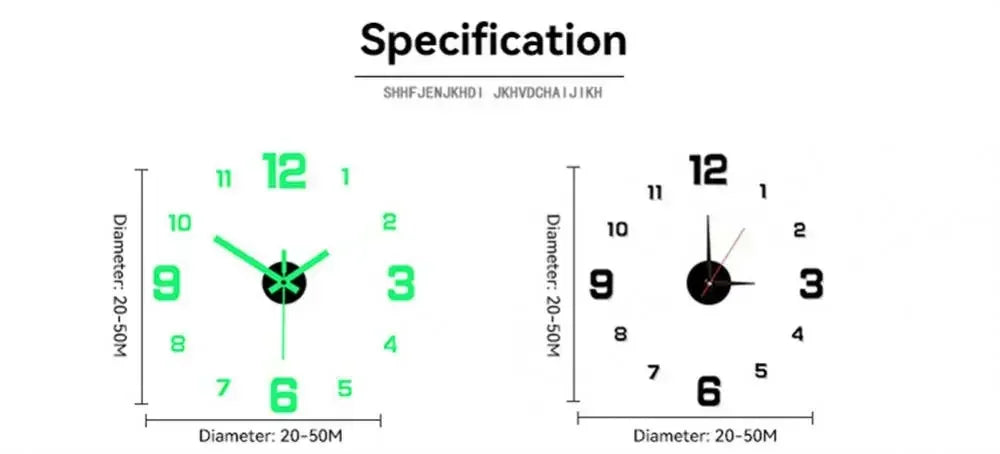 Digital Clock Luminous Modern Watches Home Decoration DIY Living Room Families Wall Decor Stereo Frameless Bedroom Clocks Garden