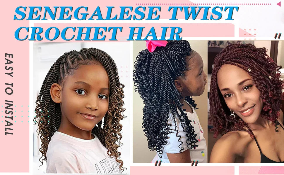 Tresses Crochet Senegalese Twist Ondulées | 12 Pouces | Synthétique | Extensions Femme