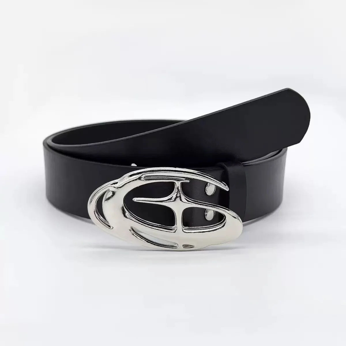 Fashion Women's Two-Piece Belt Set [Black + White] Plus-Size Belt Set, Suitable for Waist Circumference 29.53-37.4 Inches, Decor