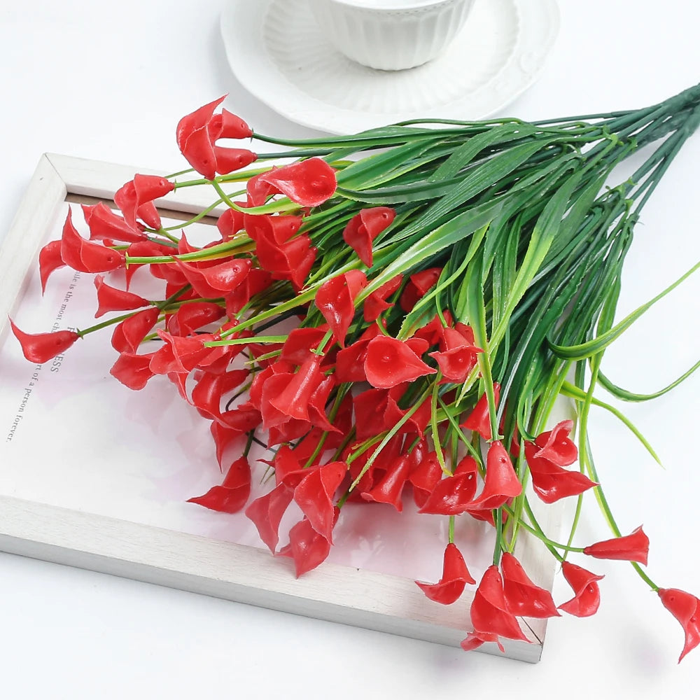 Fleurs Artificielles Bouquet 33cm | Décoration Maison, Jardin & Mariage | Arrangement Vase Extérieur