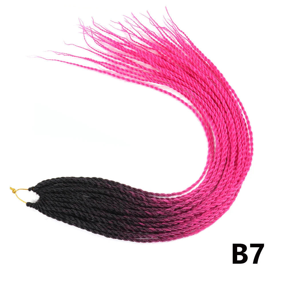 Tresses Senegalese Twist Crochet Synthétiques 24 Pouces | Brun | 30 Racines | Extensions Femme