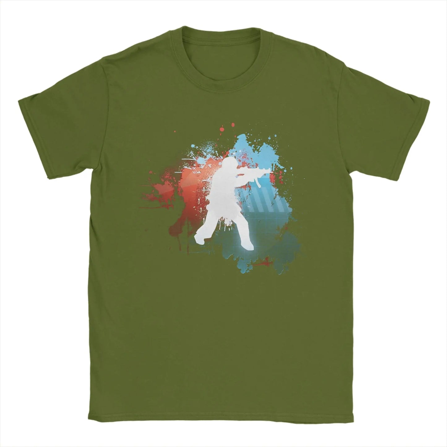 Men's T-Shirts Counters Shooting Striking Go Awesome Cotton Tee Shirt Short Sleeve Game Silhouette T Shirts O Neck Clothes Gift