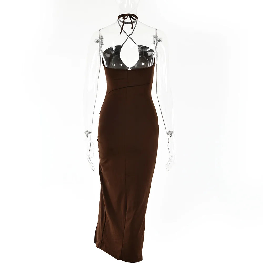 Sleeveless Sexy Female Midi Backless Dresses Slim Night Club Party Women's Dress Bodycon Elegant Dresses for Women