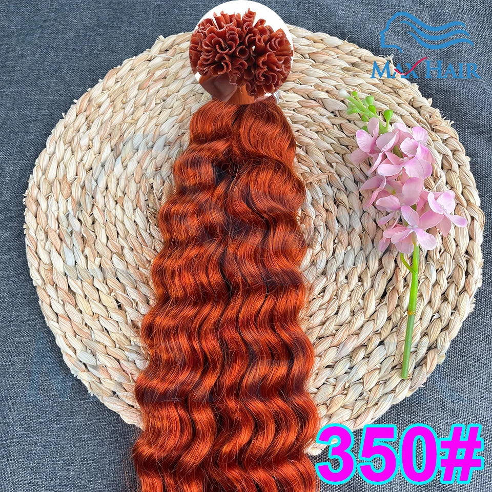 Keratin U-Tip Deep Wave Human Hair Extensions 18-30 Inch Remy Hair Extensions High Quality Remy Human Hair Salon Extensions