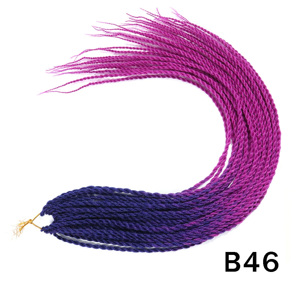 Tresses Senegalese Twist Crochet Synthétiques 24 Pouces | Brun | 30 Racines | Extensions Femme