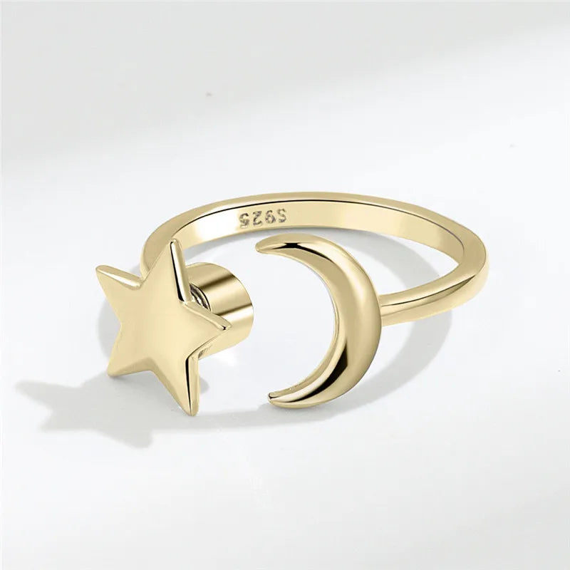 Rotating Jewelry Adjustable Anxiety Ring For Women Girls Fashion Flower Round Beads Pendant Finger Rings Anti-Stress Gifts