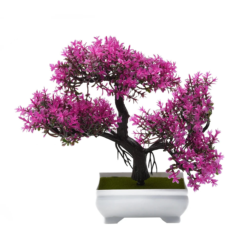Bonsaï Artificiel Pot | Arbre Faux Fleurs | Décoration Bureau, Salon & Hôtel