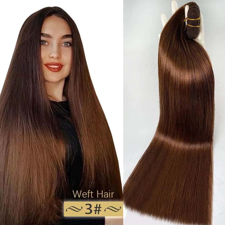 Tissage Weft Remy Européen | Lisse & Bouclable | Blonde Naturelle | 18-30 Pouces | Extensions Salon