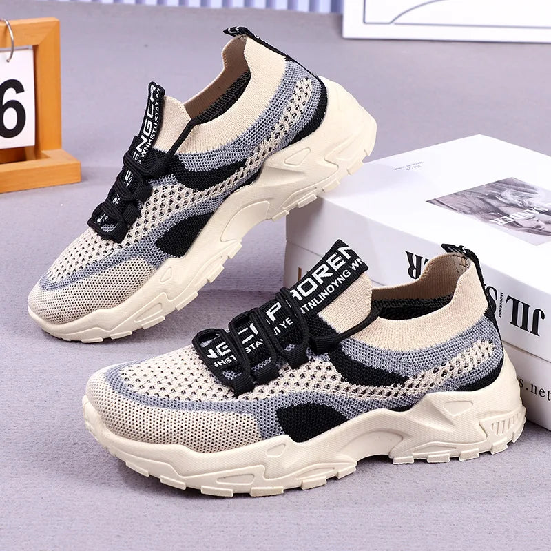 Sneakers Chunky Femme 2025 | Mesh Respirant Semelle Souple | Running & Sport Casual Printemps-Automne