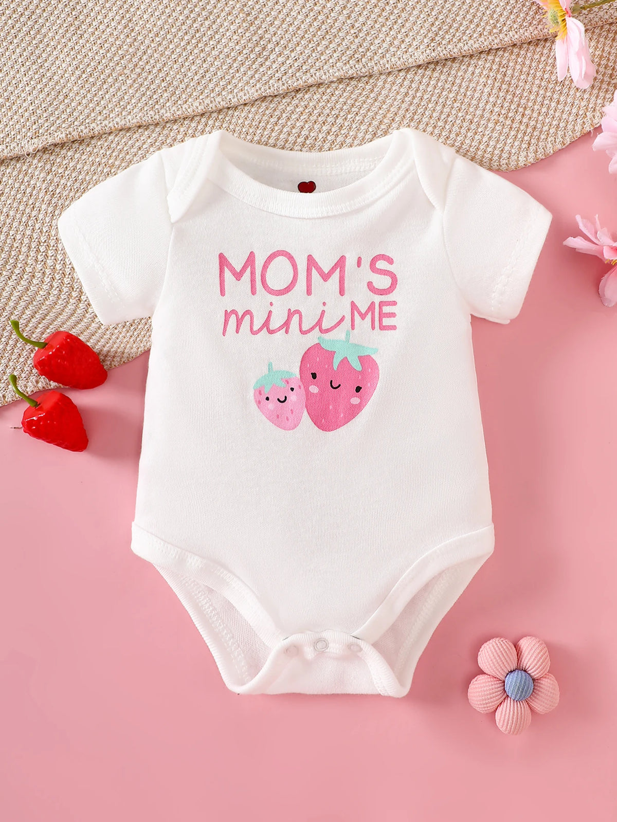 3-Piece Baby Bodysuits | 100% Cotton | Pink LOVE Print | For 0-9 Months Infants