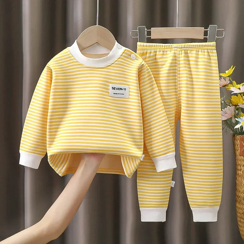 2024 Winter Kids Clothing Sets Warm Fleece Pajamas For Boys And Girls Thicken Children Sleepwear Velvet Baby Thermal Underwear