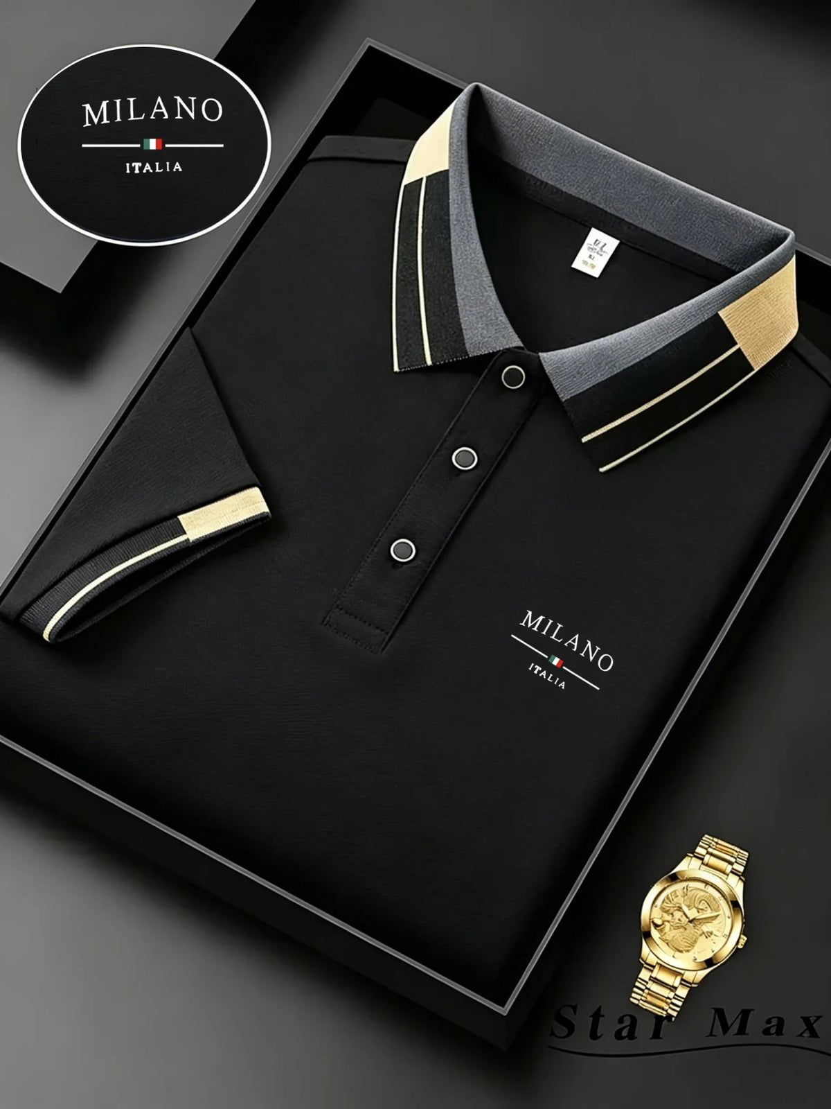 Men's Luxury Short Sleeve Polo Shirt with Horse Embroidery Milan Style Summer Casual T-Shirt Men Business Brand Clothing