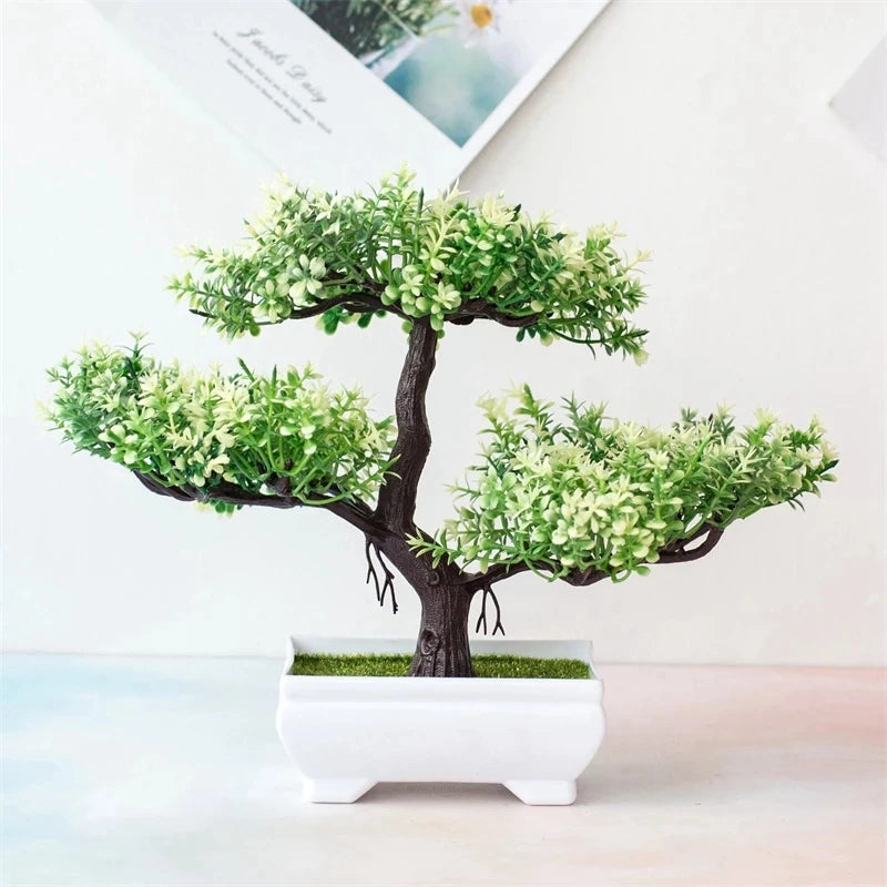Bonsaï Artificiel Pot | Arbre Faux Fleurs | Décoration Bureau, Salon & Hôtel