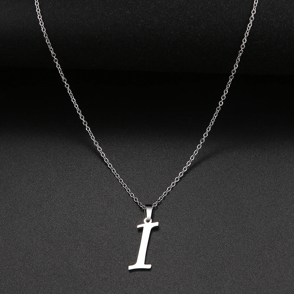 Collier Initiale Grand Alphabet A-Z | Acier 316L Minimaliste | Pendentif Femme | Cadeau Bijou