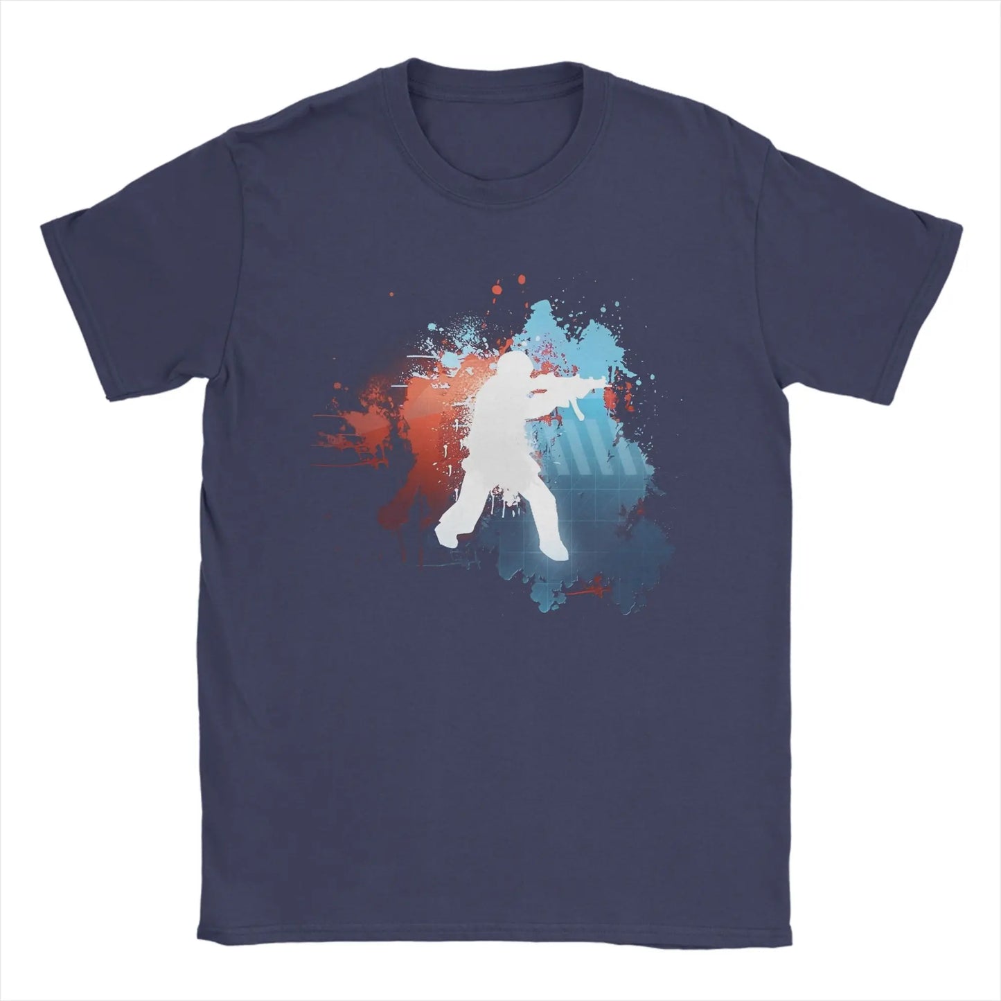 Men's T-Shirts Counters Shooting Striking Go Awesome Cotton Tee Shirt Short Sleeve Game Silhouette T Shirts O Neck Clothes Gift
