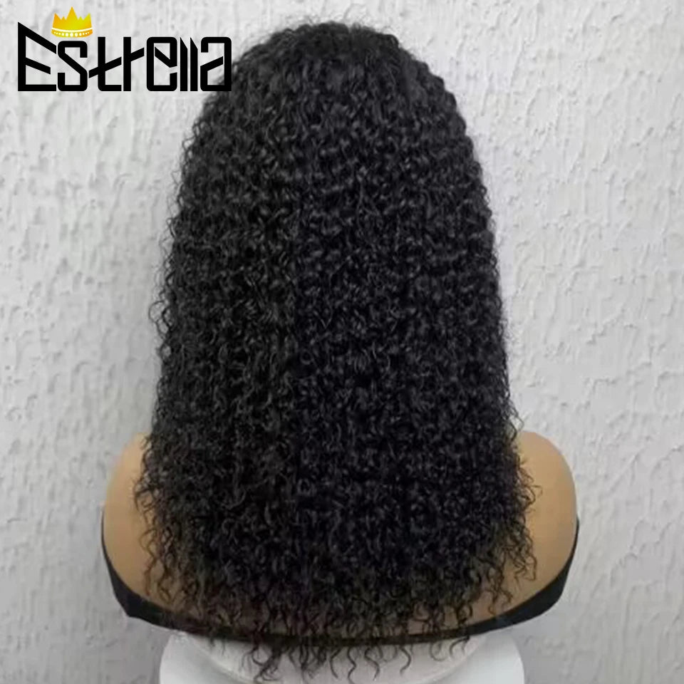 Perruque Deep Curly Lace Transparent | Cheveux Humains Brésiliens | Noir Naturel | Pré-Pluçuée | Femme