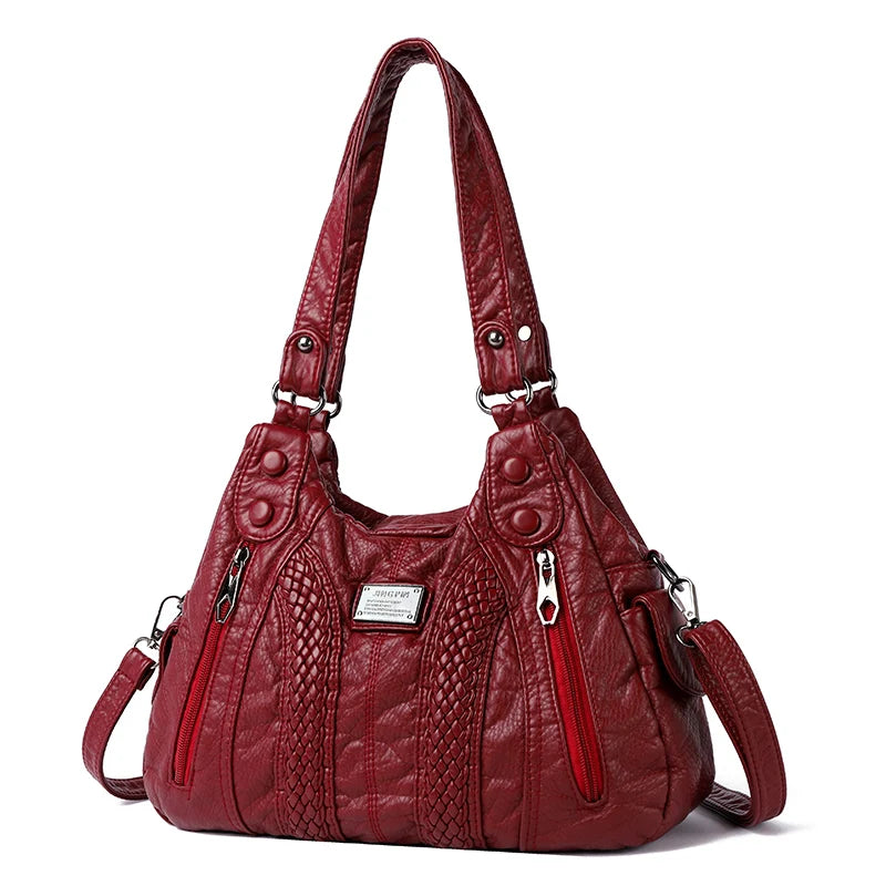 Fashion Leather Handbag for Women Shoulder Bags Genuine Sheepskin Crossbody Bag for Women Messenger Bag Tote Moms Bag