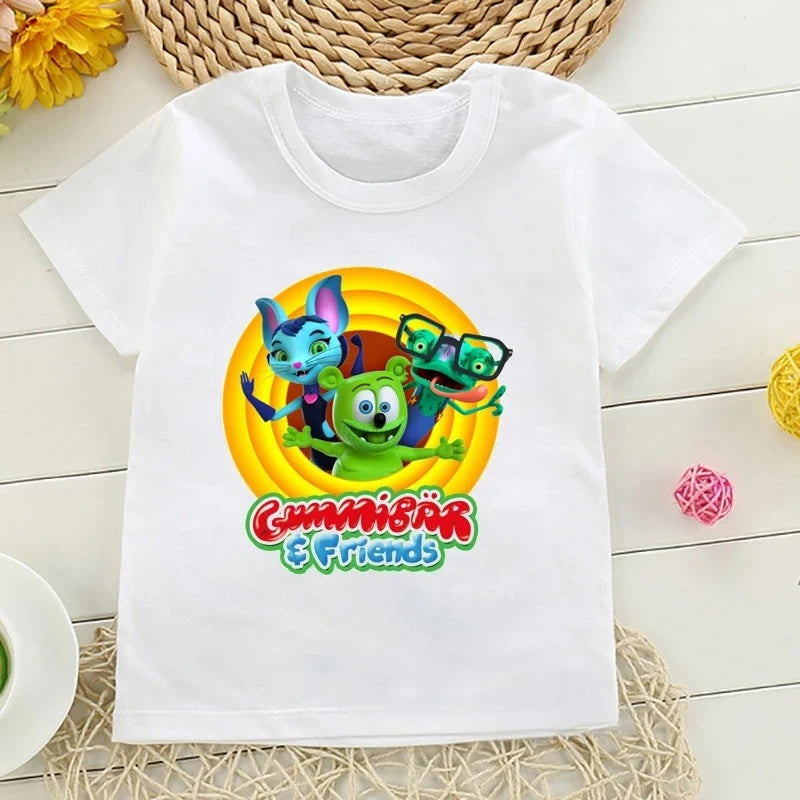 Boys T-Shirts Size 2-10T Baby Boys Girls Gummy Bears T-Shirt Cartoon Funny Casual Kids Clothes Summer Harajuku Children's Clothing