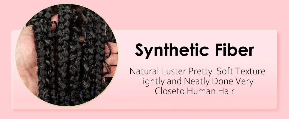 Perruque Full Lace Tresses Box Braids Boho Knotless | 16 Pouces | Bob Court | Synthétique Crochet | Femme