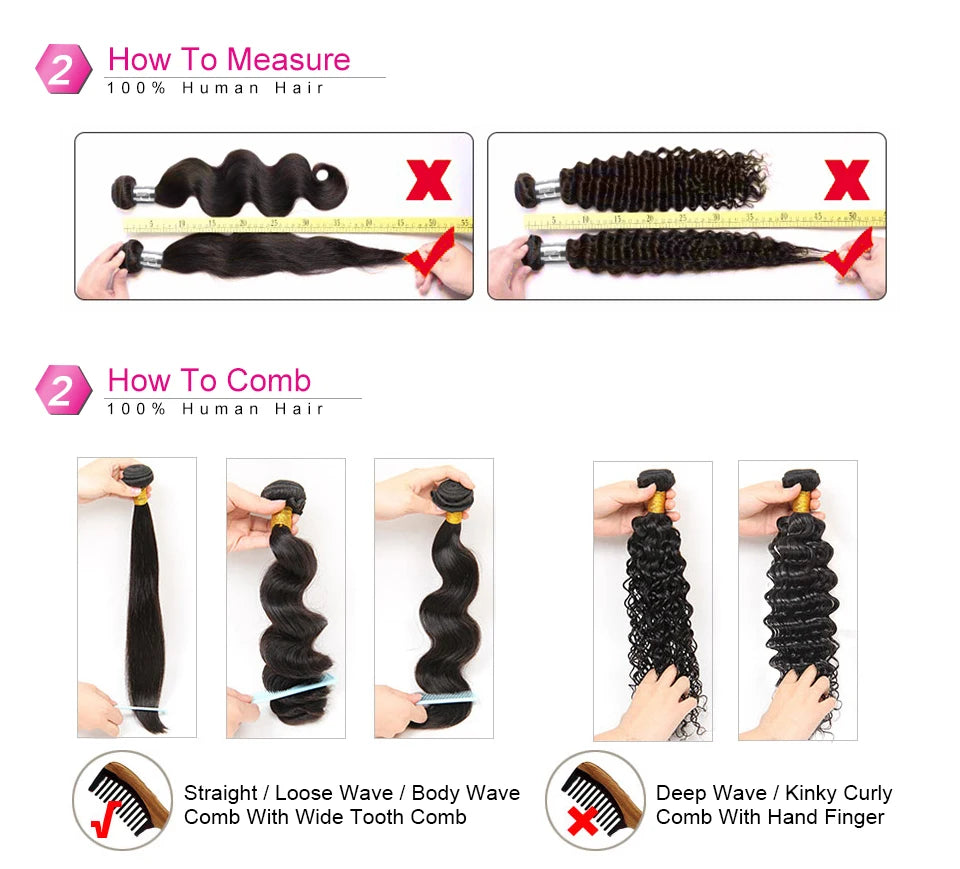 28PCS Brazilian Short Human Hair Extensions #1B#4#30#99J One Pack For A Full Head 100% Human Hair Bundles With Free Closure