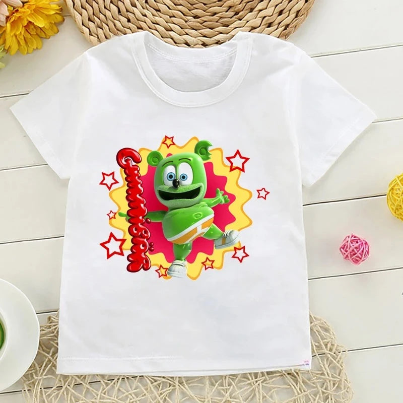 Boys T-shirts Size 2-10T Baby Boys Girls Gummy Bears T-Shirt Cartoon Funny Casual Kids Clothes Summer Harajuku Children's Clothing