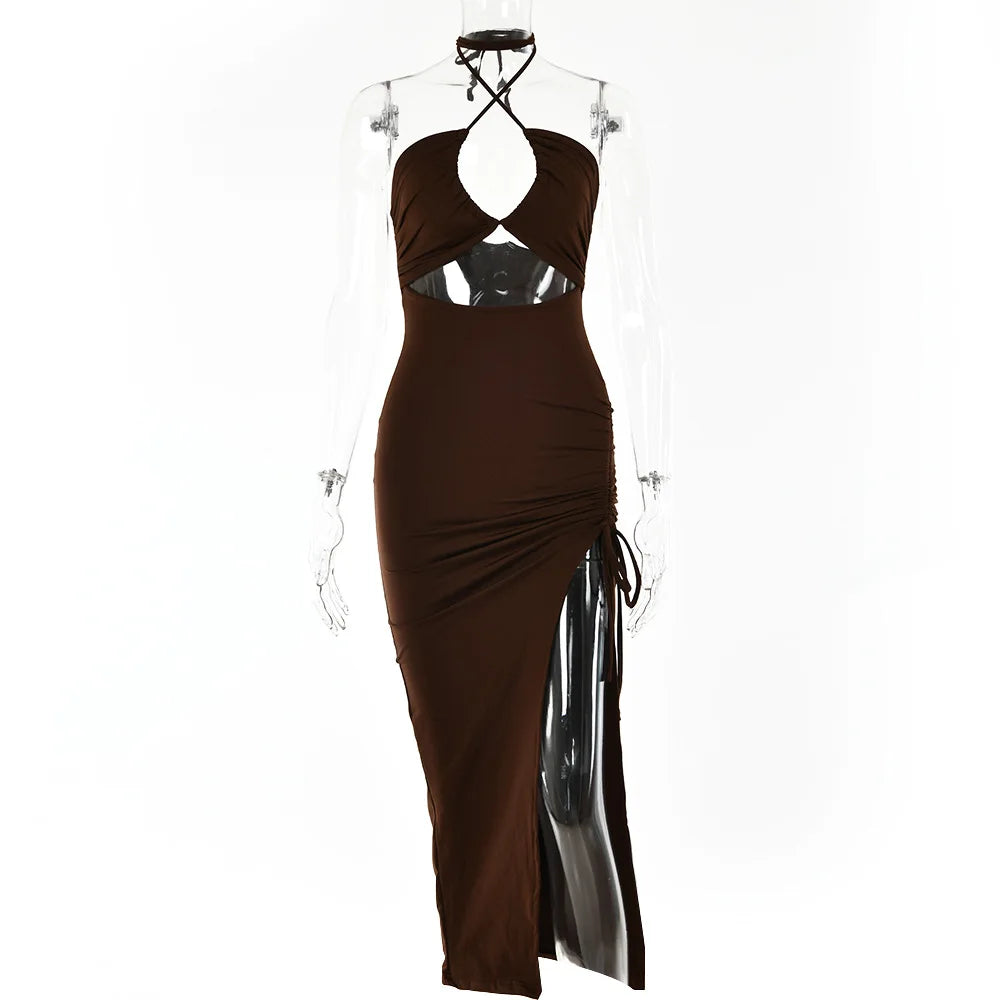 Sleeveless Sexy Female Midi Backless Dresses Slim Night Club Party Women's Dress Bodycon Elegant Dresses for Women