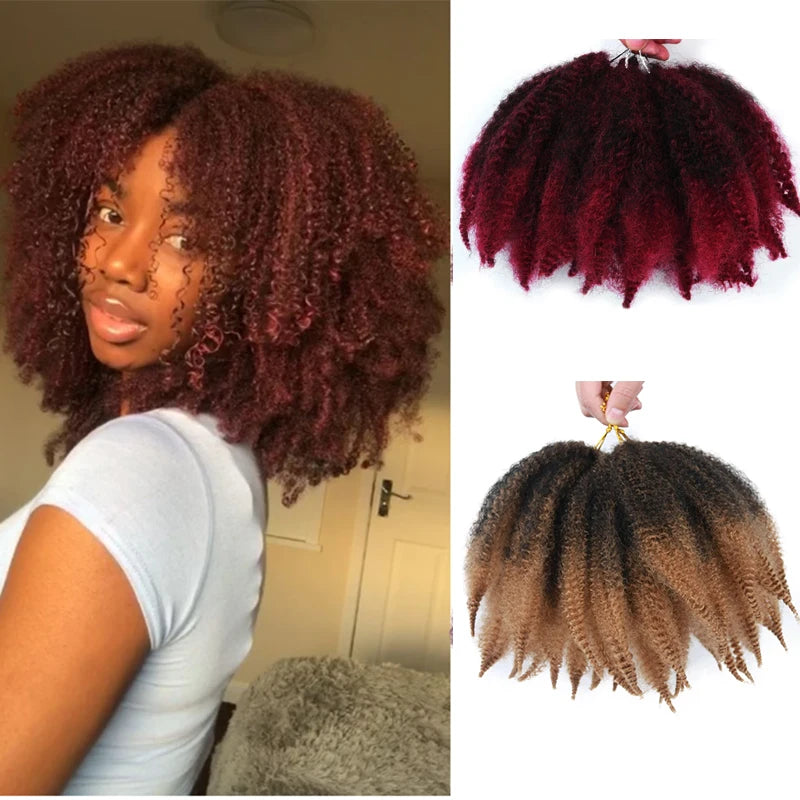 Synthetic 8 inch Braids Hair Soft Afro Kinky Twist Crochet Braid Hair Extensions Curl Locks Crochet Braiding Hair