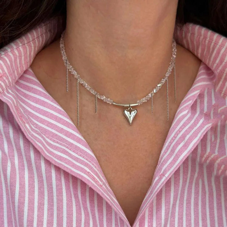 Collier Multicouche Frange Chaîne | Perle Imitation Vintage | Pendentif Choker | Bijou Mariage Femme