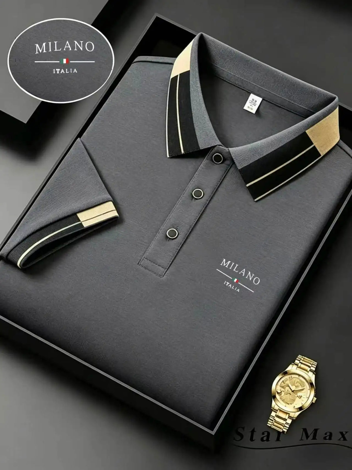 Men's Luxury Short Sleeve Polo Shirt with Horse Embroidery Milan Style Summer Casual T-Shirt Men Business Brand Clothing