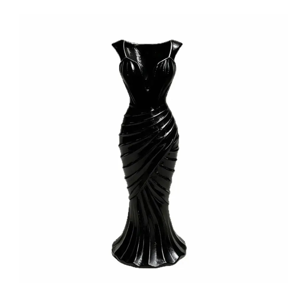 Gown-Shaped 3D Printed Flower Vases Twisted Design Minimalist-Style Elegant Dress Vase Flower Arrangement Decorative Vase