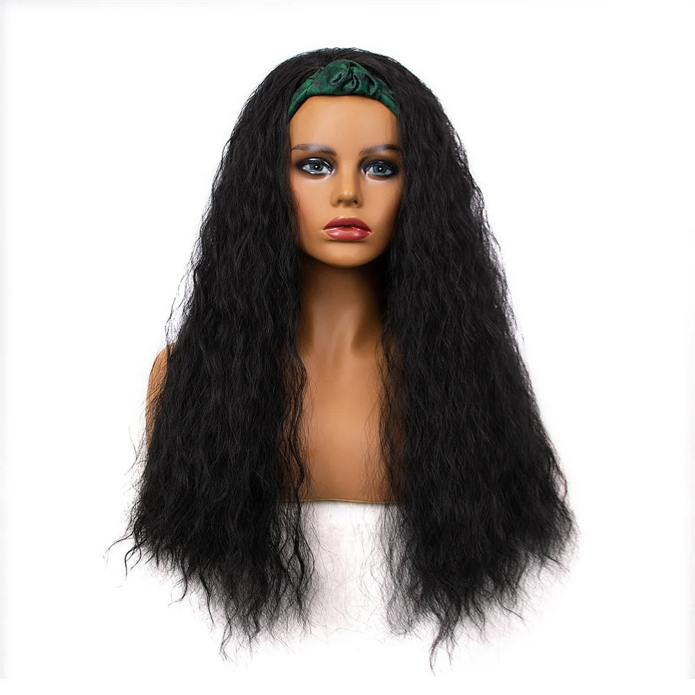 Perruque Headband Tresses Africaines Synthétique | 3 Brins | Queue de Cheval | Couvre-Cheveux | Fibre | Femme