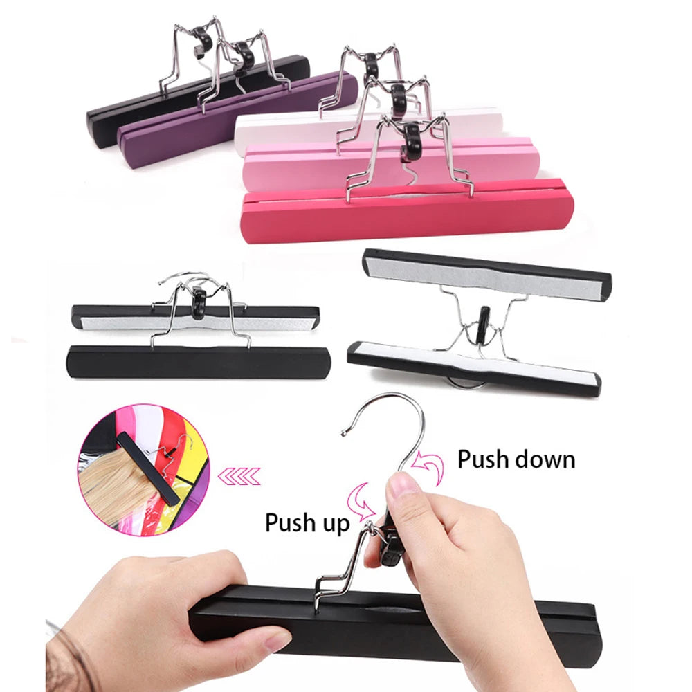 Cintre Bois Rangement Perruques & Extensions | Porte-Perruque Multiple | Organisateur Salon