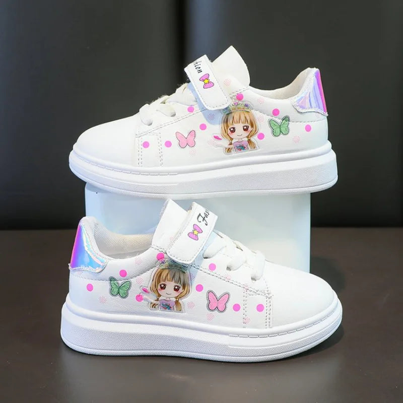 Kids' Sneakers Kid Casual Shoes Spring 2023 New Kid Sneakers Shoes Leather Upper Girl Shoes Kid Small White Board Shoes