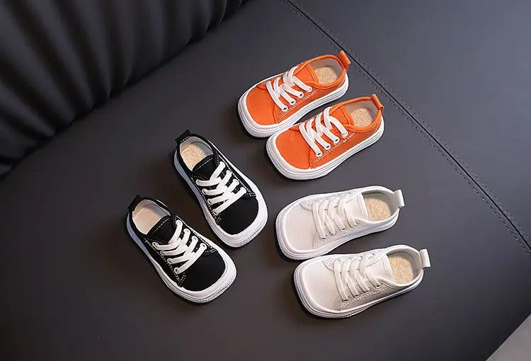 Kids Non-slip Comfort Sneakers, Toddlers Tennis Shoes, Children's Sport Canvas Shoes, Lace-up Girls Flat Boys Casual Shoes