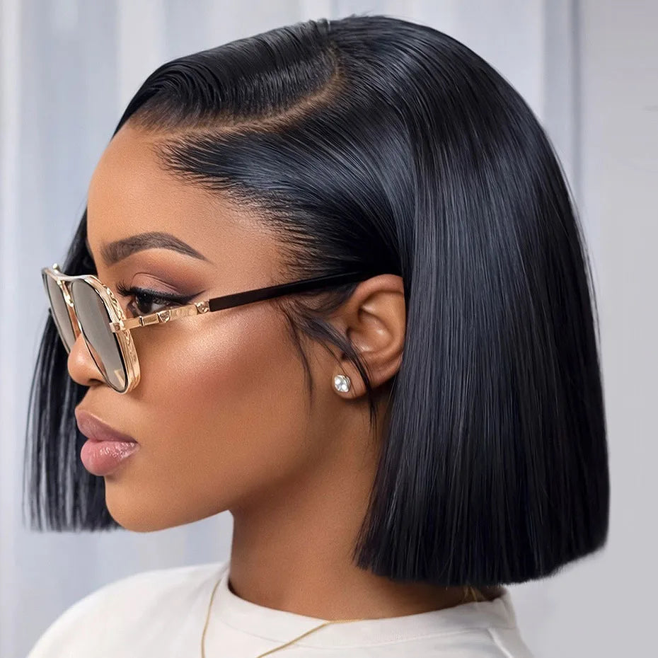 Perruque Bob Super Double Drawn | 250-300% Densité | 13x6 & 13x4 & 2x6 & 5x5 Lace | Glueless | Cheveux Humains | Femmes Noires
