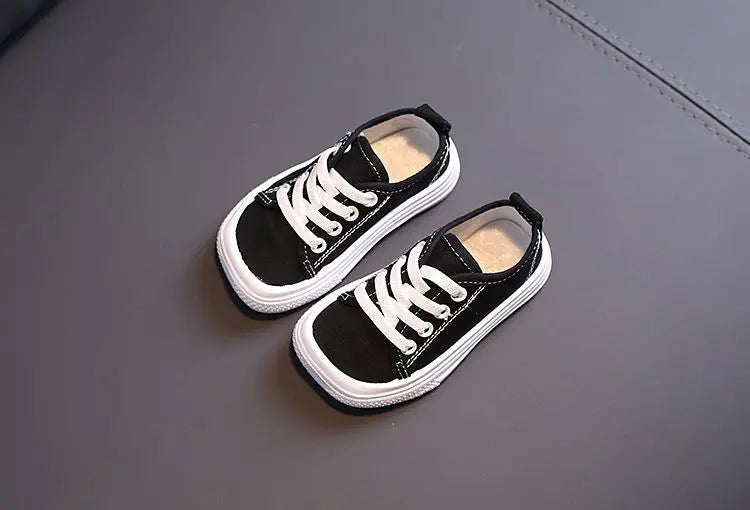 Kids Non-slip Comfort Sneakers, Toddlers Tennis Shoes, Children's Sport Canvas Shoes, Lace-up Girls Flat Boys Casual Shoes