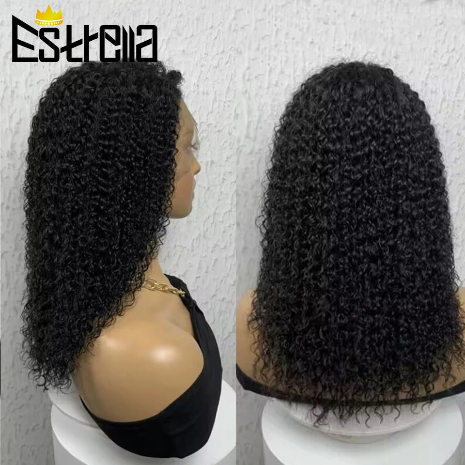 Perruque Deep Curly Lace Transparent | Cheveux Humains Brésiliens | Noir Naturel | Pré-Pluçuée | Femme