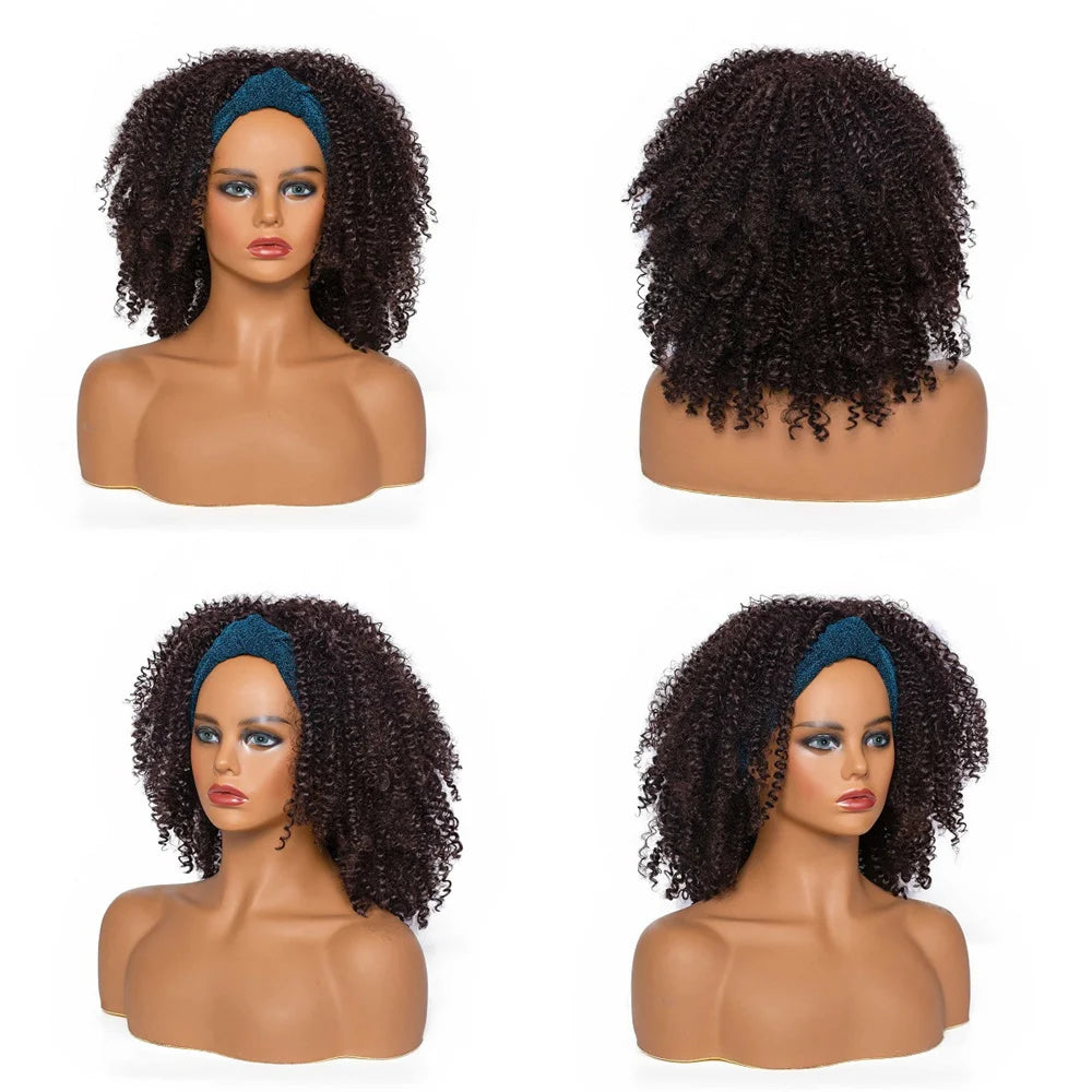 Perruque Headband Tresses Africaines Synthétique | 3 Brins | Queue de Cheval | Couvre-Cheveux | Fibre | Femme