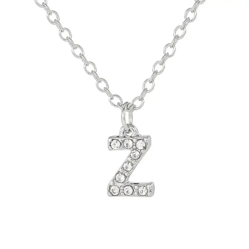 Fashionable Shiny A-Z Letter Pendant Charm Necklace 26 Initial Alphabet Name Clavicle Chain Party Jewelry Gift