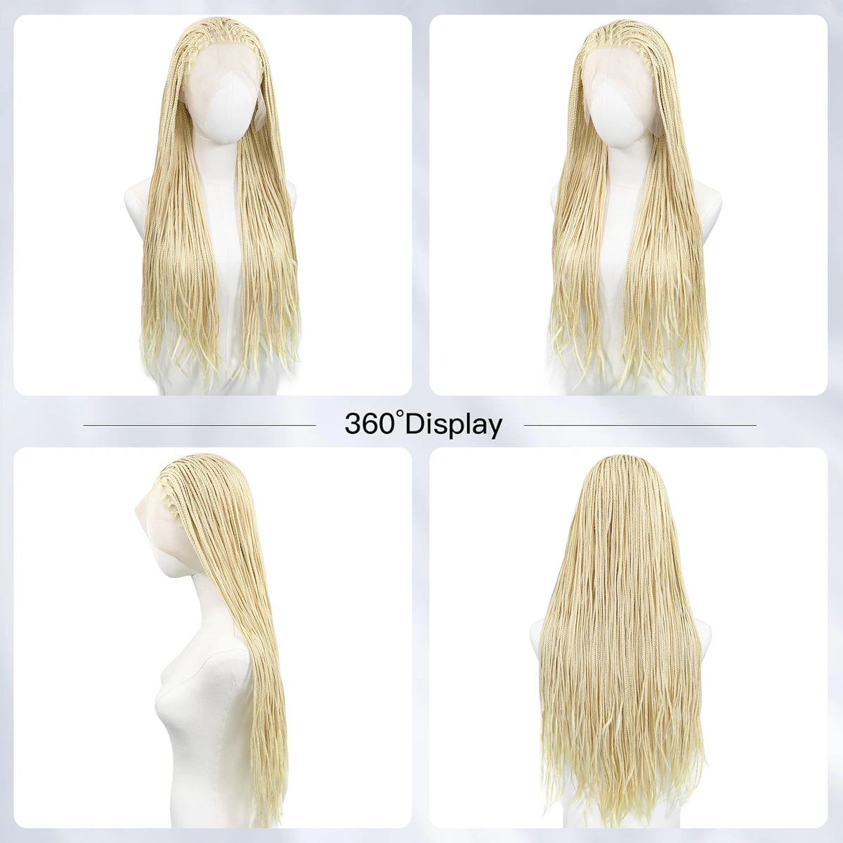 613 Blonde Box Braided Wigs Braids For Black Women 26Inch Long African Cornrow Crochet Braids Synthetic Hair 13x3 Lace Front Wig