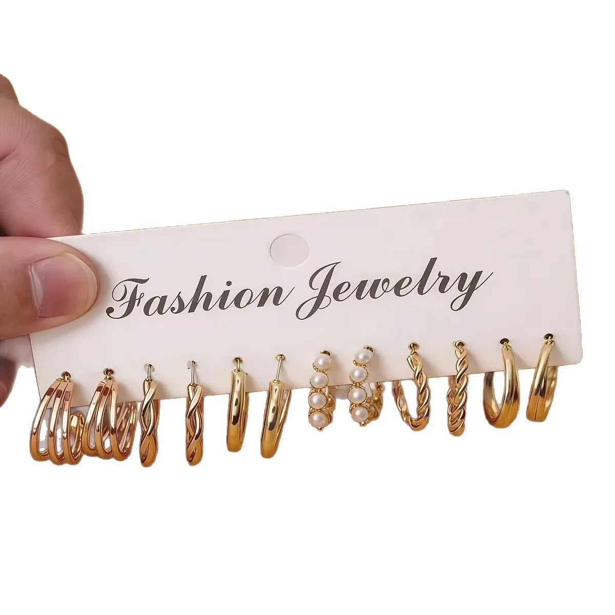 Set 24 Paires Boucles Créoles Plaqué Or | Styles Mixtes Géométrique Perle Clou | Femme | Bijou Mode Cadeau