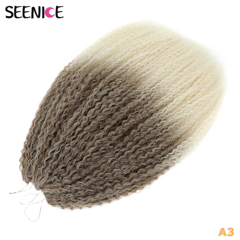 Extensions Crochet Kinky Curly Twist | Ombre Blonde | Water Wave | Synthétique | 20 Pouces | Femme