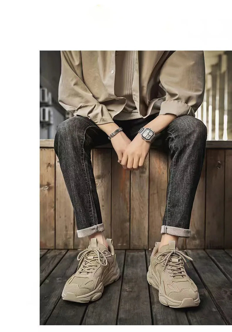 Baskets Dad Homme Été 2026 | Mesh Respirant Casual | Semelle Épaisse Streetwear